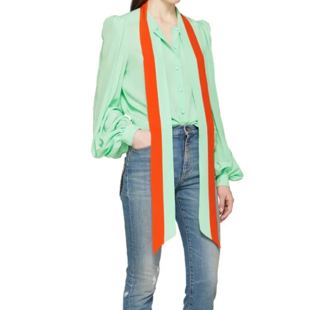 Givenchy Mint green orange tie shirt  size 34